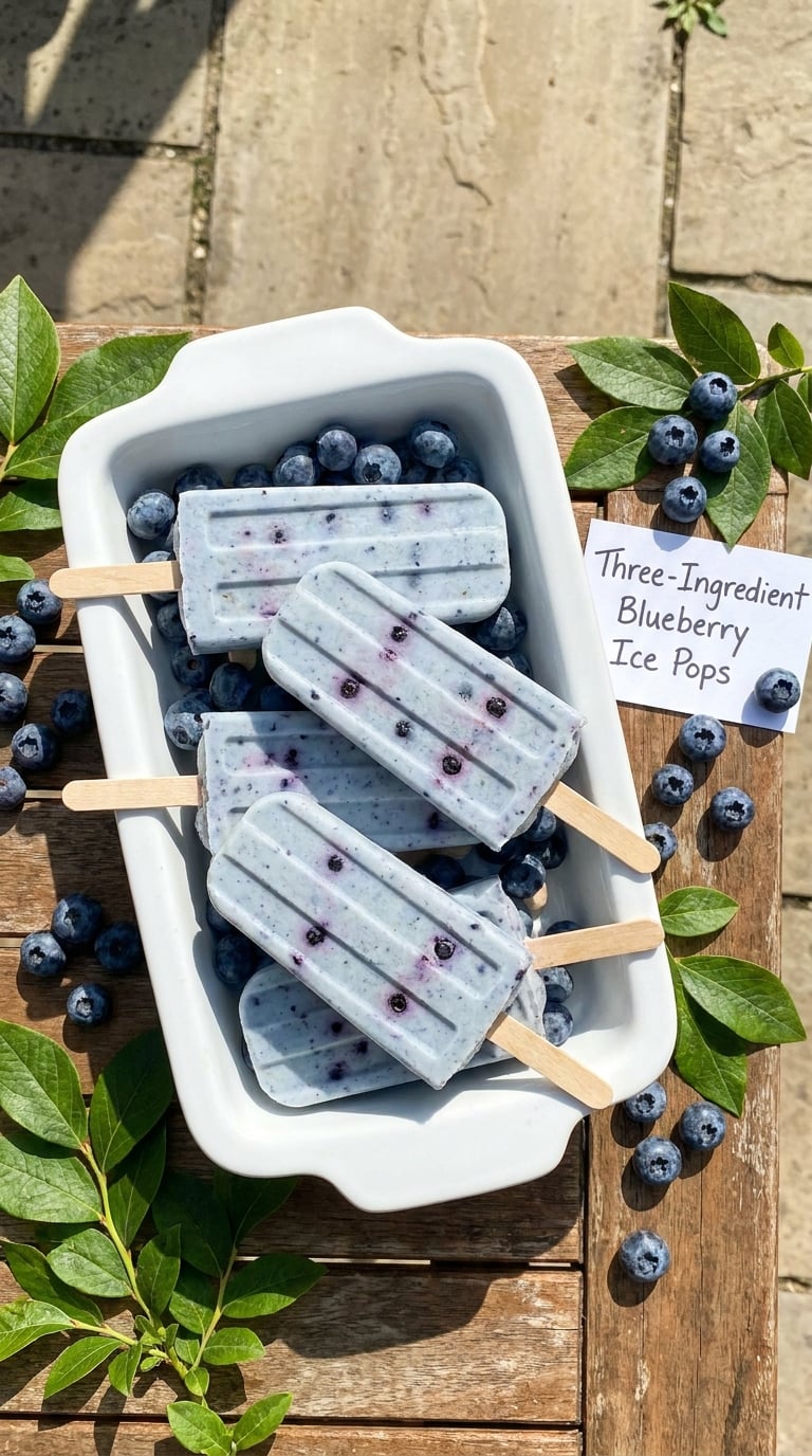 Three-Ingredient Blueberry Ice Pops