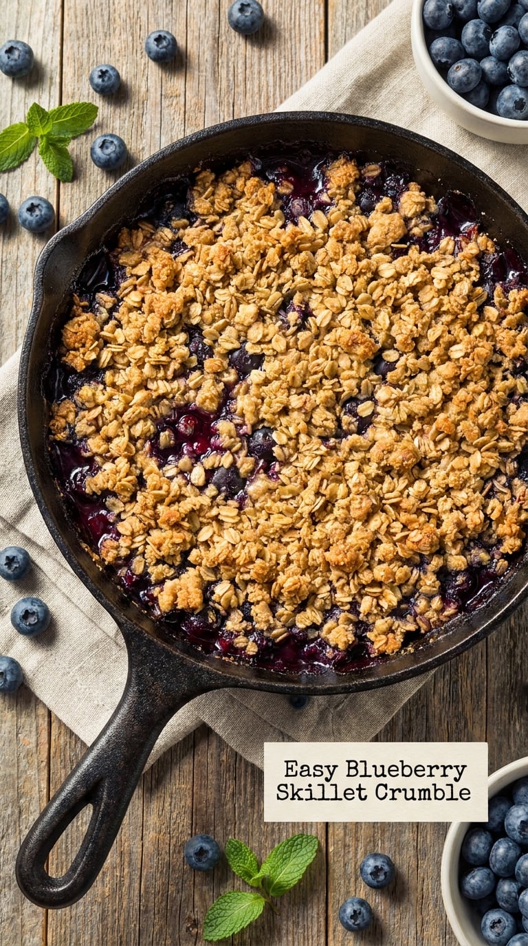 Easy Blueberry Skillet Crumble