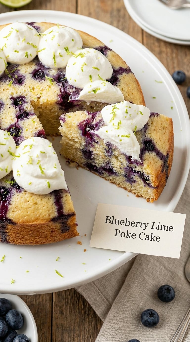 Blueberry Lime Poke Cake