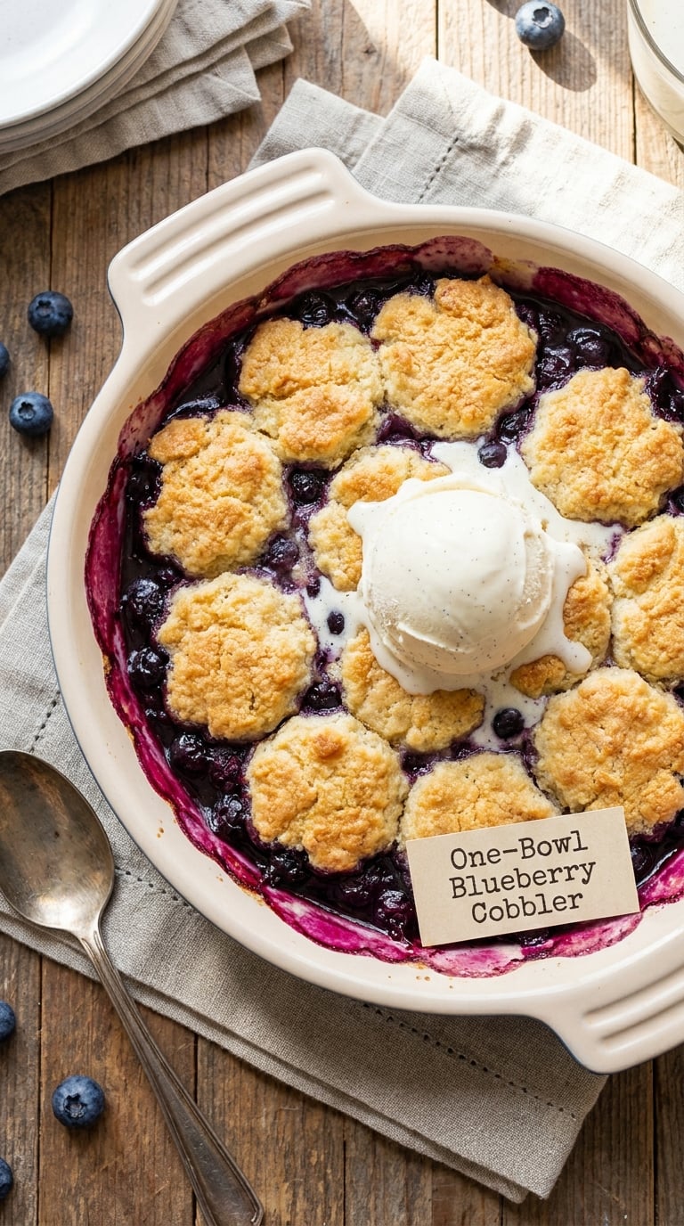 One-Bowl Blueberry Cobbler