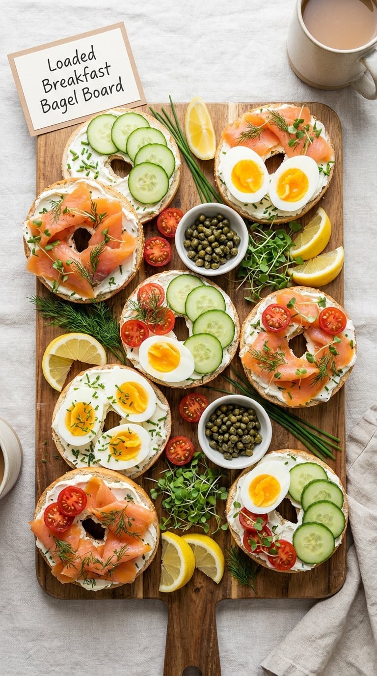 Loaded Breakfast Bagel Board