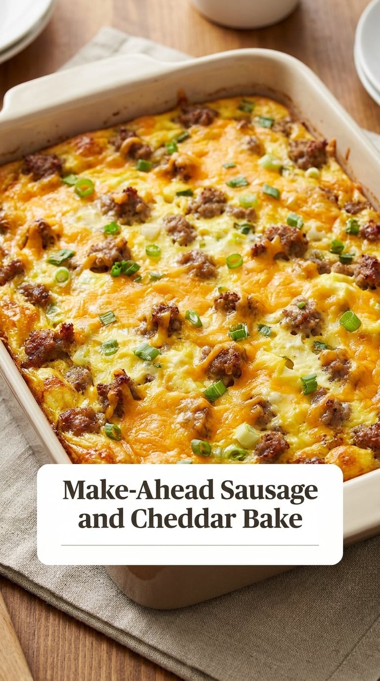 Make-Ahead Sausage and Cheddar Bake