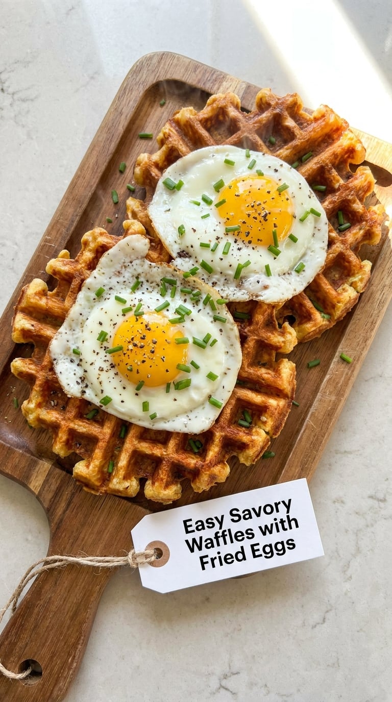 Easy Savory Waffles with Fried Eggs