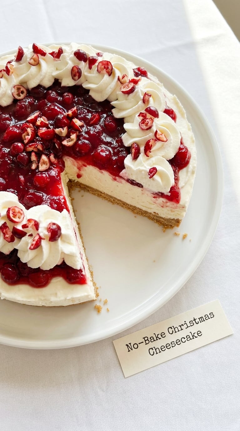 No-Bake Christmas Cheesecake