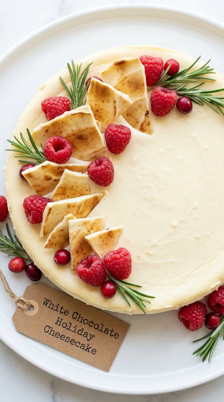 White Chocolate Holiday Cheesecake
