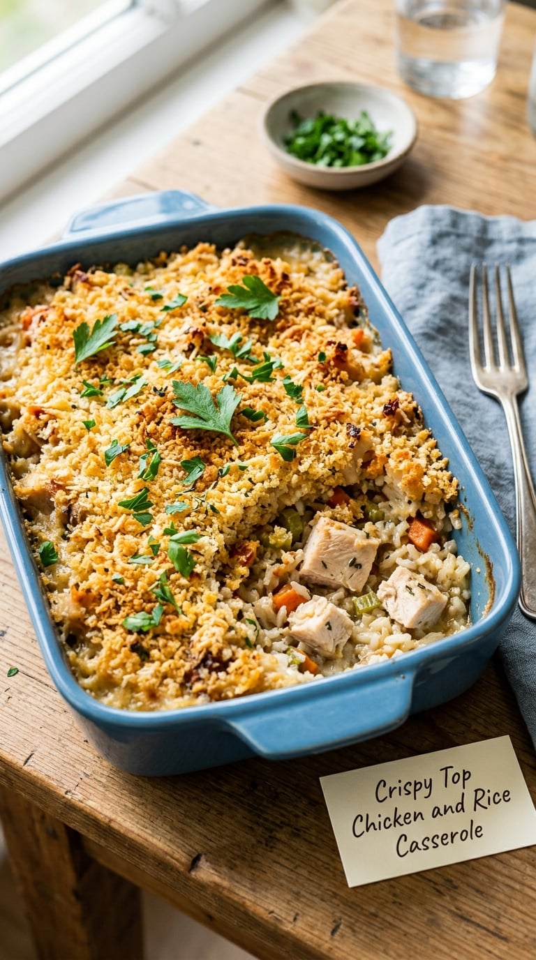 Crispy Top Chicken and Rice Casserole