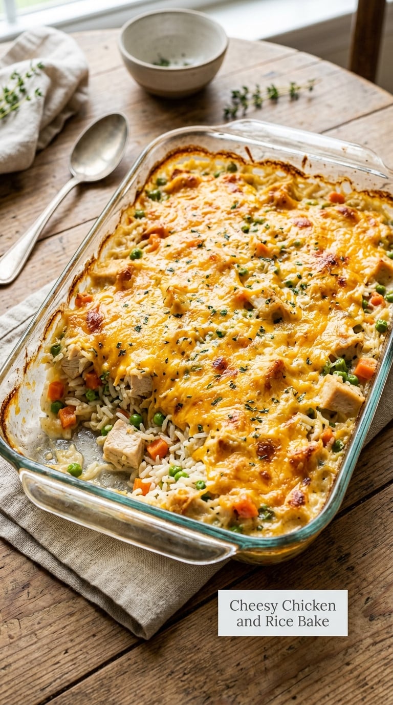 Cheesy Chicken and Rice Bake