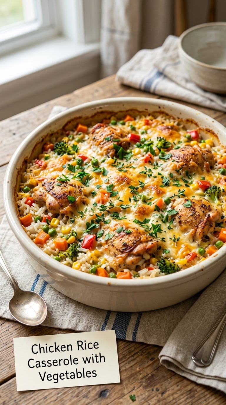 Chicken Rice Casserole with Vegetables