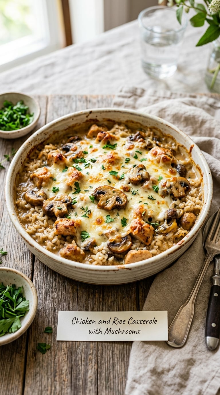 Chicken and Rice Casserole with Mushrooms
