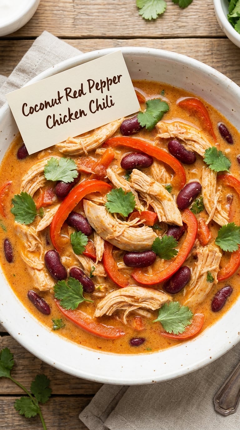 Coconut Red Pepper Chicken Chili