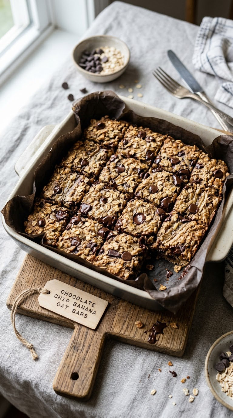 Chocolate Chip Banana Oat Bars