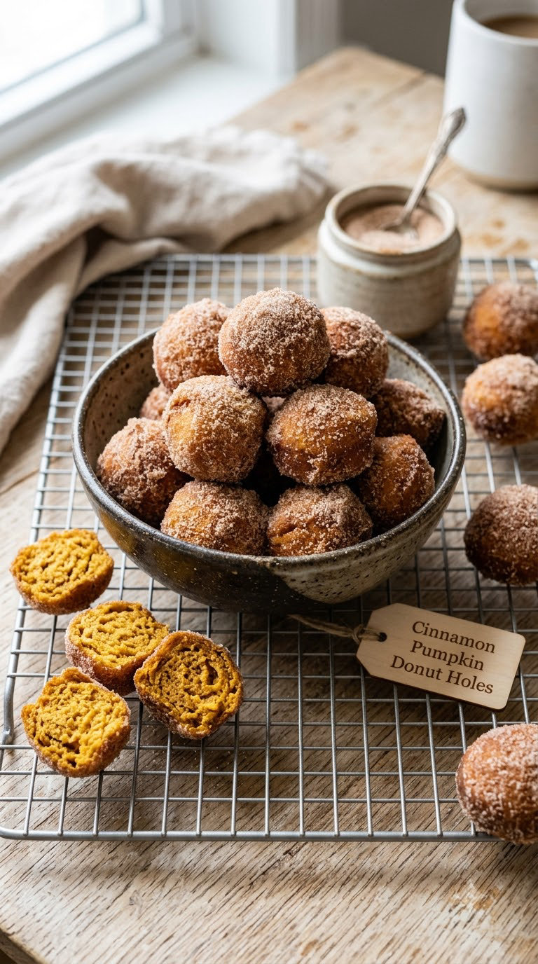 Cinnamon Pumpkin Donut Holes