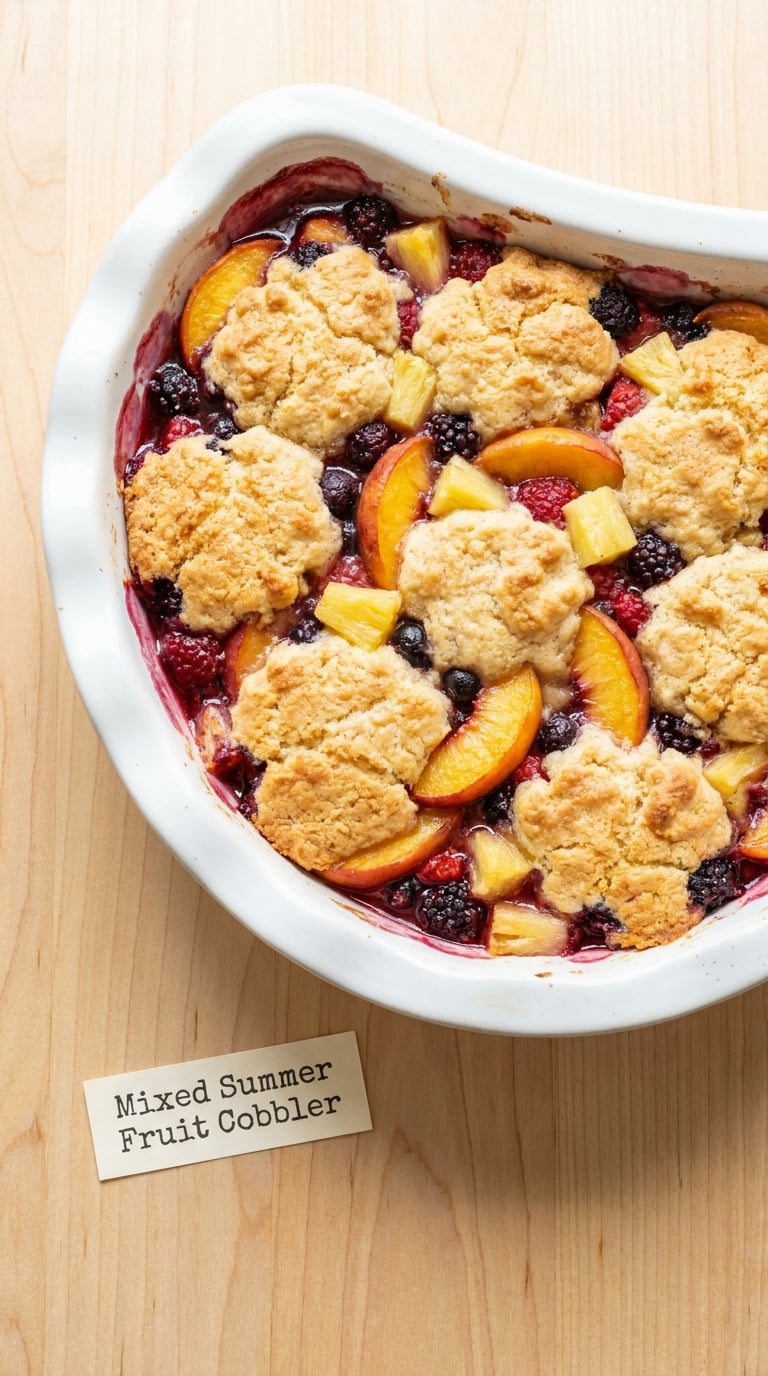 Mixed Summer Fruit Cobbler