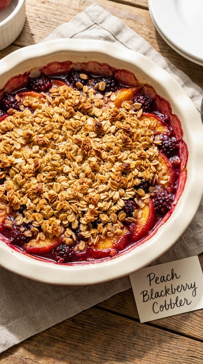 Peach Blackberry Cobbler