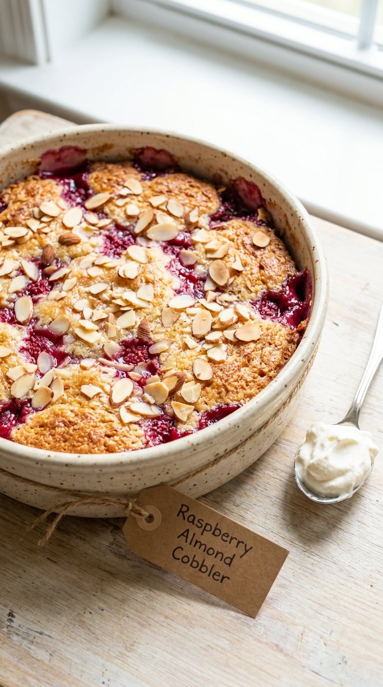 Raspberry Almond Cobbler