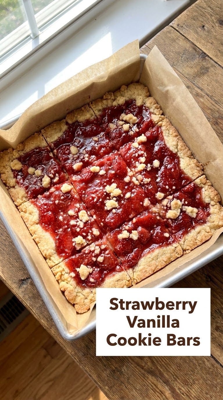 Strawberry Vanilla Cookie Bars