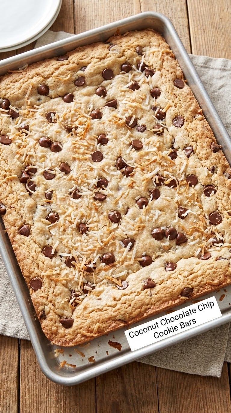Coconut Chocolate Chip Cookie Bars