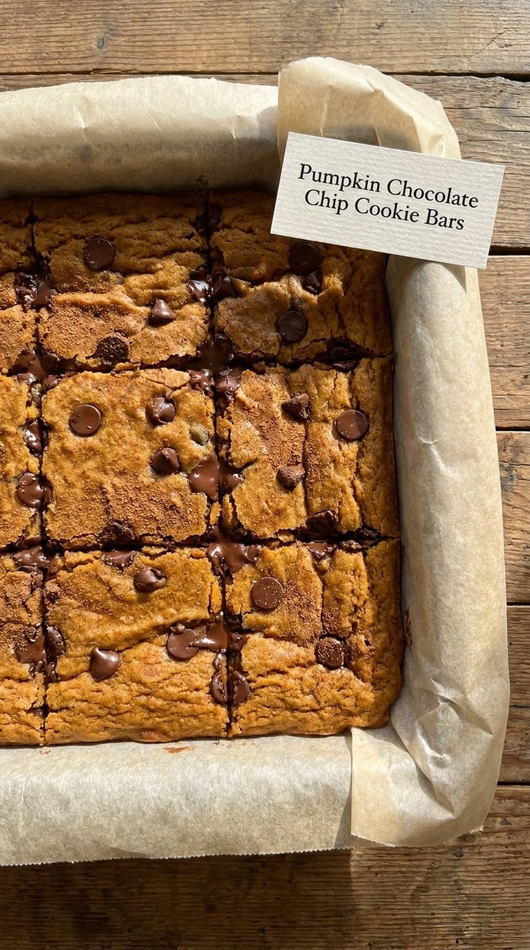 Pumpkin Chocolate Chip Cookie Bars