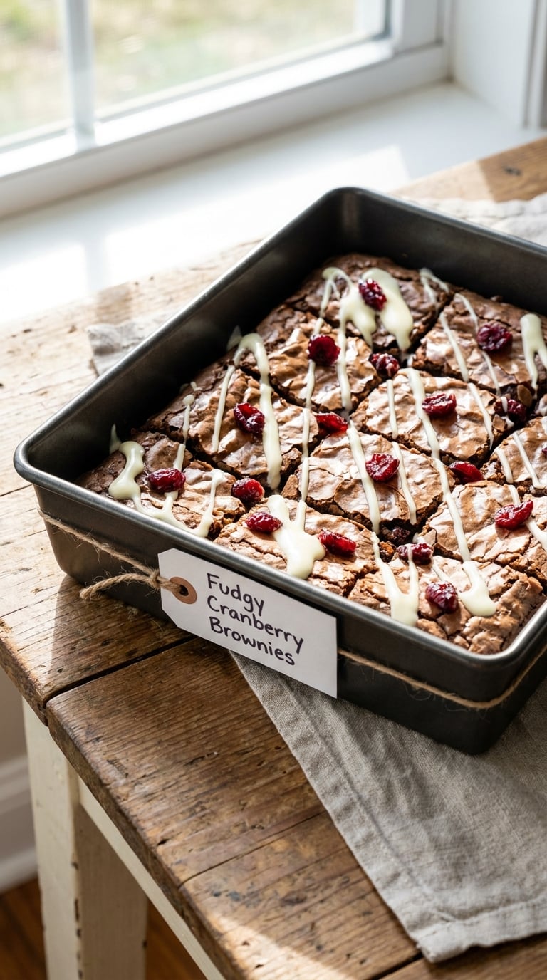 Fudgy Cranberry Brownies