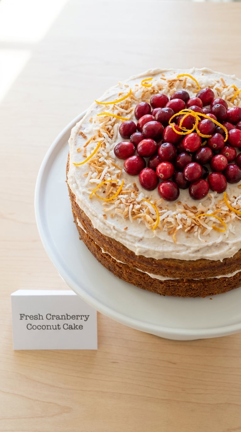 Fresh Cranberry Coconut Cake