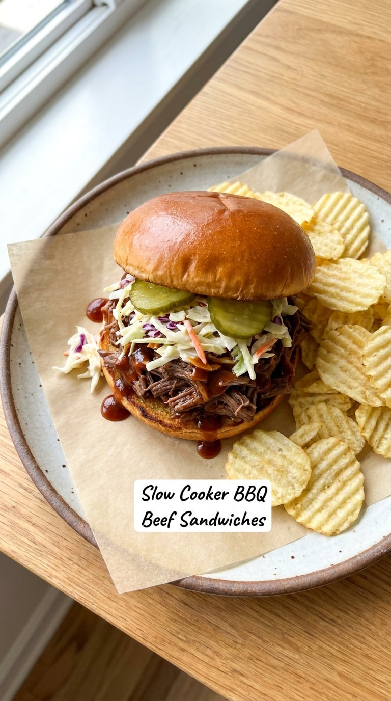 Slow Cooker BBQ Beef Sandwiches