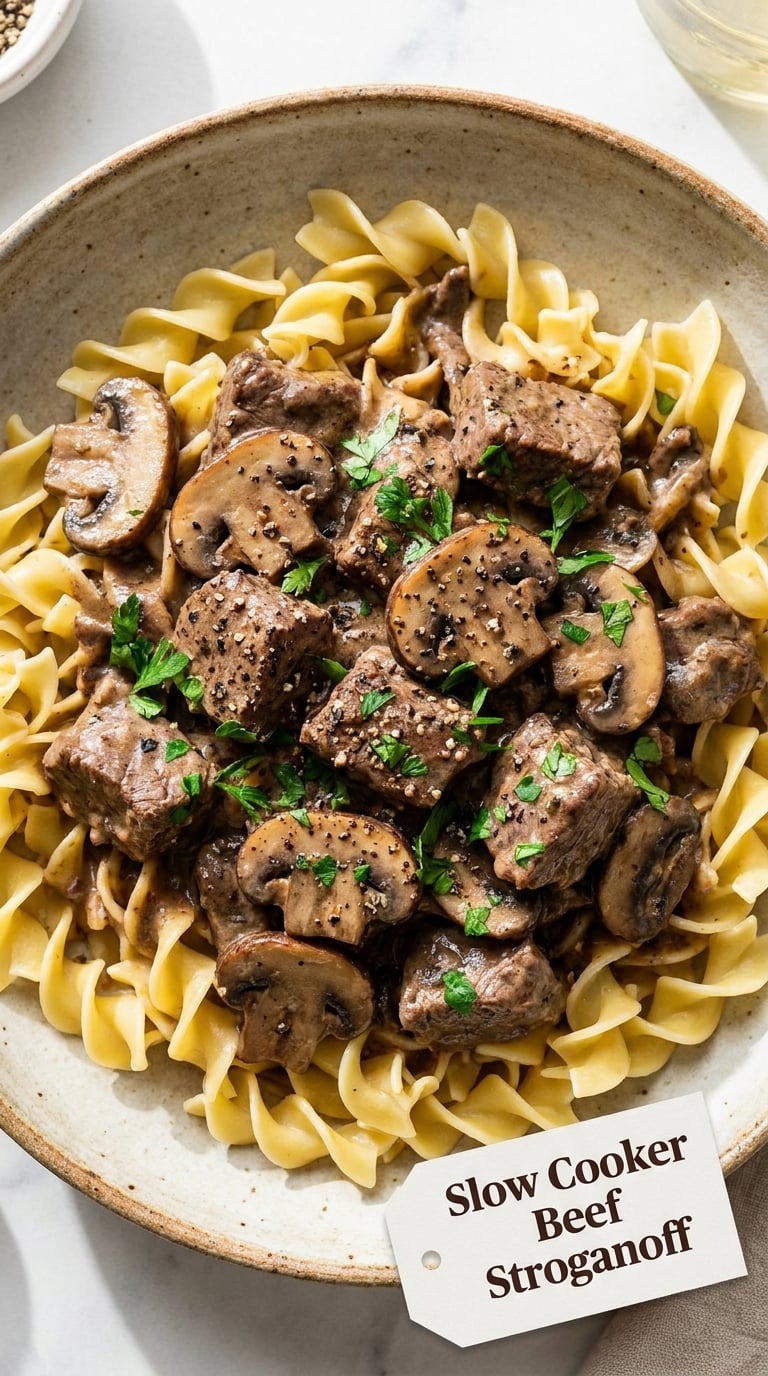 Slow Cooker Beef Stroganoff