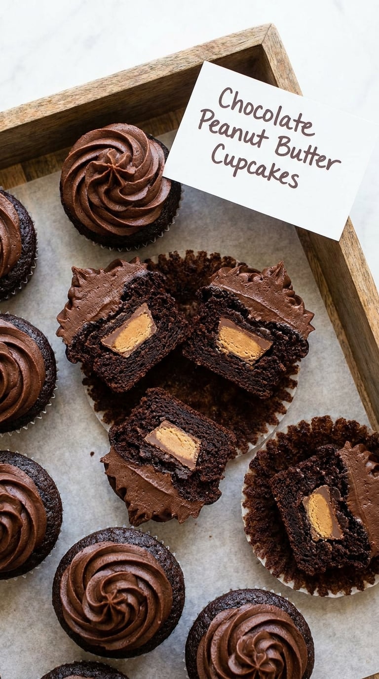 Chocolate Peanut Butter Cupcakes