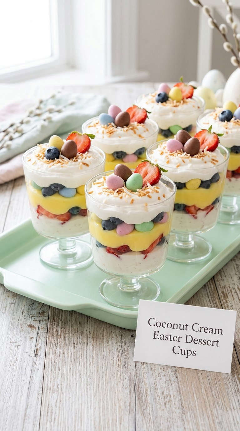 Coconut Cream Easter Dessert Cups