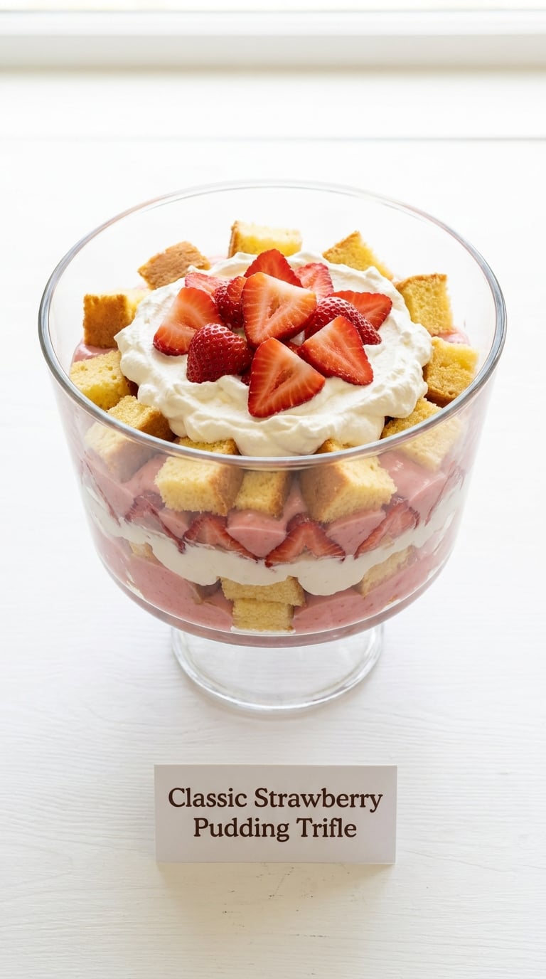 Classic Strawberry Pudding Trifle