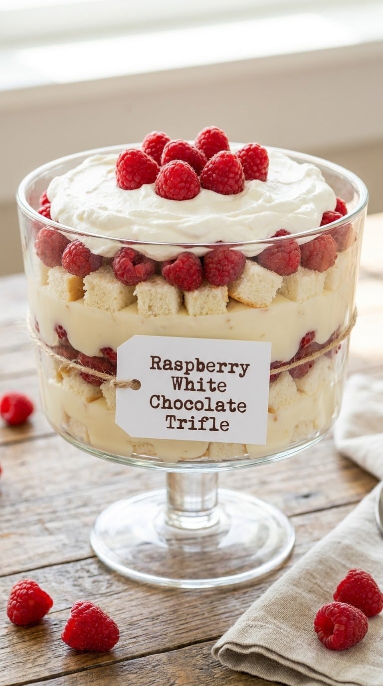 Raspberry White Chocolate Trifle