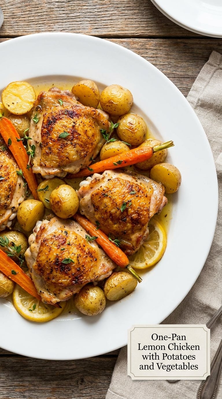One-Pan Lemon Chicken with Potatoes and Vegetables