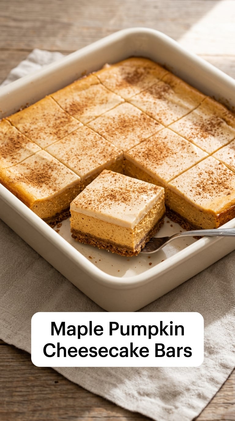 Maple Pumpkin Cheesecake Bars