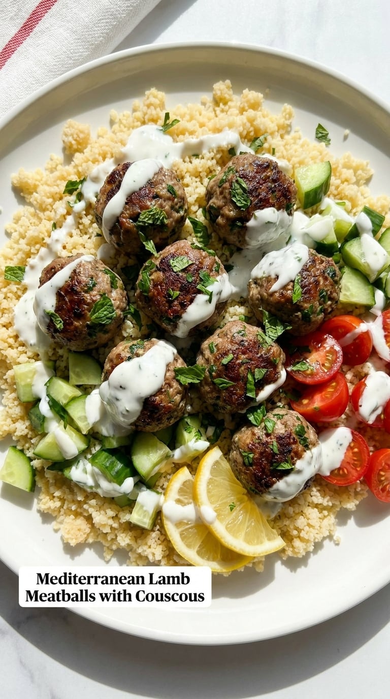 Mediterranean Lamb Meatballs with Couscous