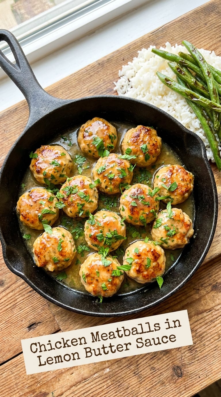 Chicken Meatballs in Lemon Butter Sauce