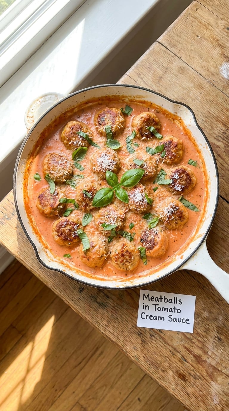 Meatballs in Tomato Cream Sauce