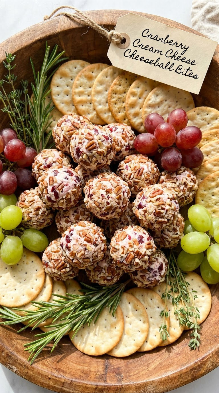 Cranberry Cream Cheese Cheeseball Bites