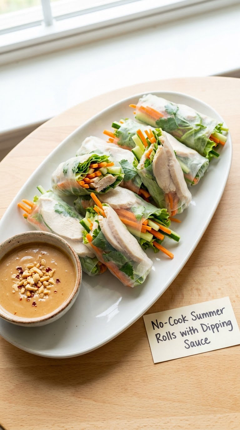 No-Cook Summer Rolls with Dipping Sauce