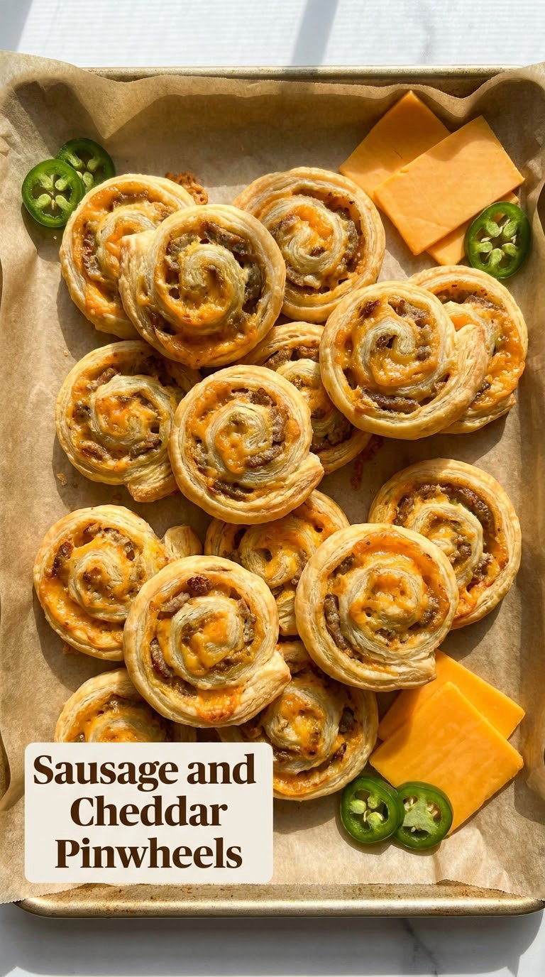 Sausage and Cheddar Pinwheels
