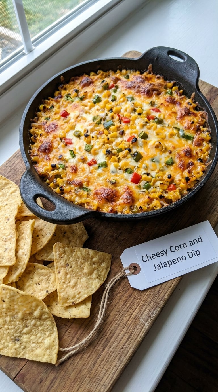 Cheesy Corn and Jalapeno Dip
