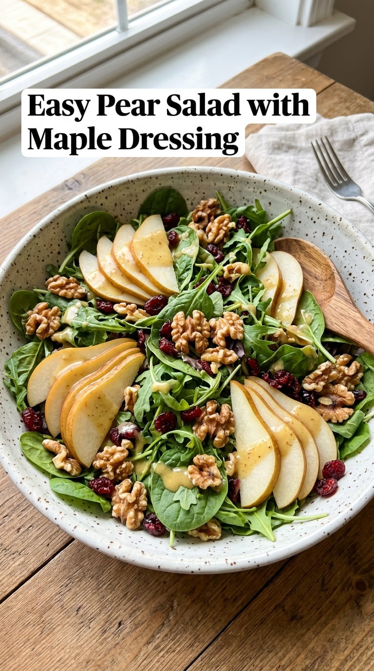 Easy Pear Salad with Maple Dressing