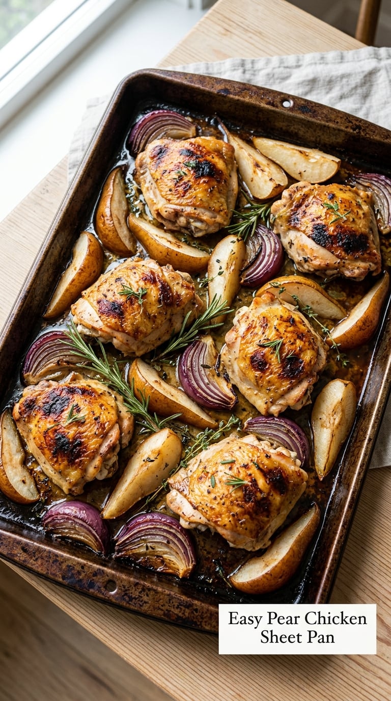 Easy Pear Chicken Sheet Pan