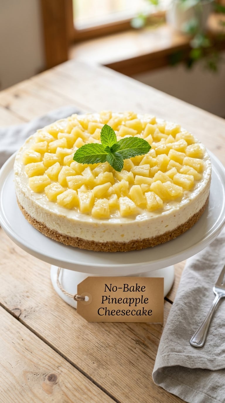 No-Bake Pineapple Cheesecake