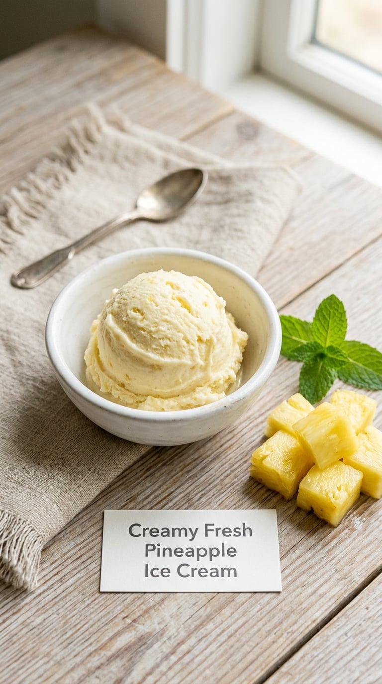 Creamy Fresh Pineapple Ice Cream