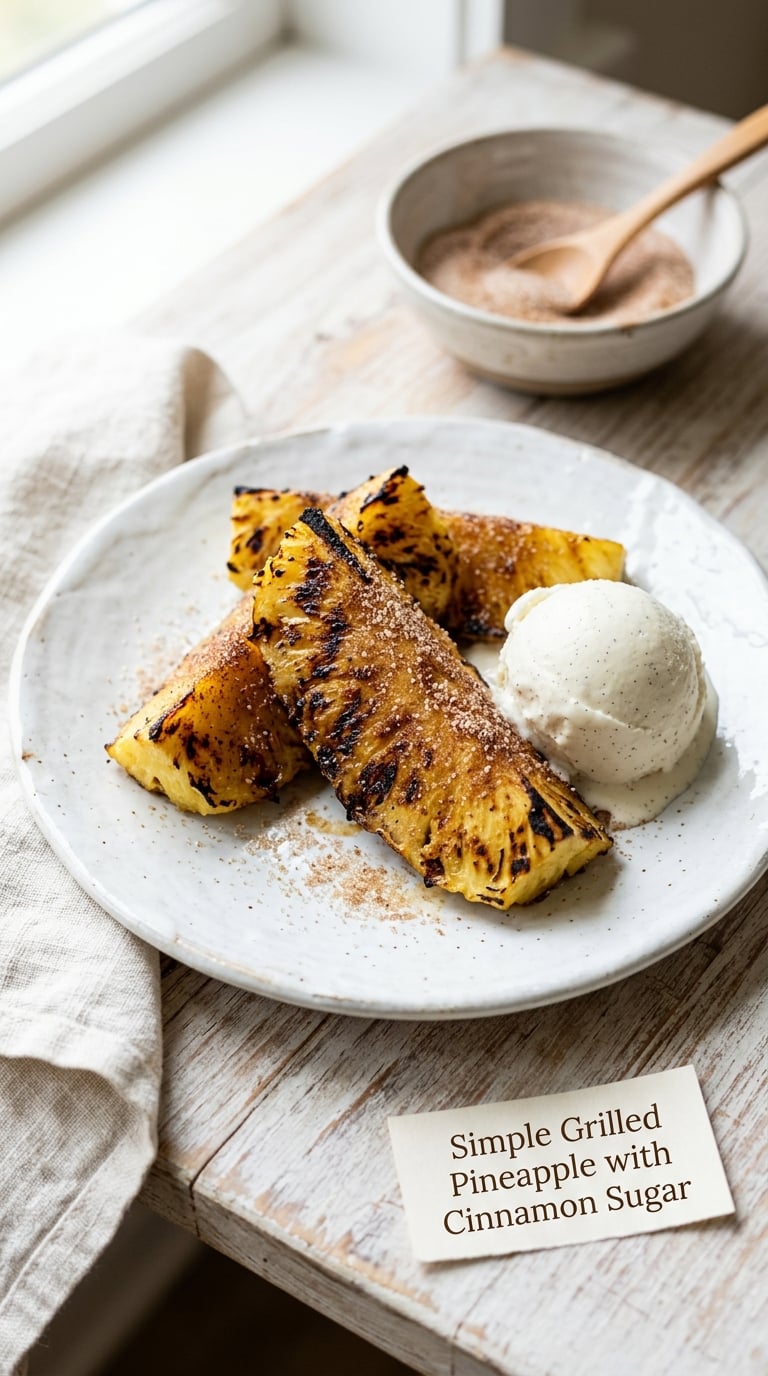Simple Grilled Pineapple with Cinnamon Sugar