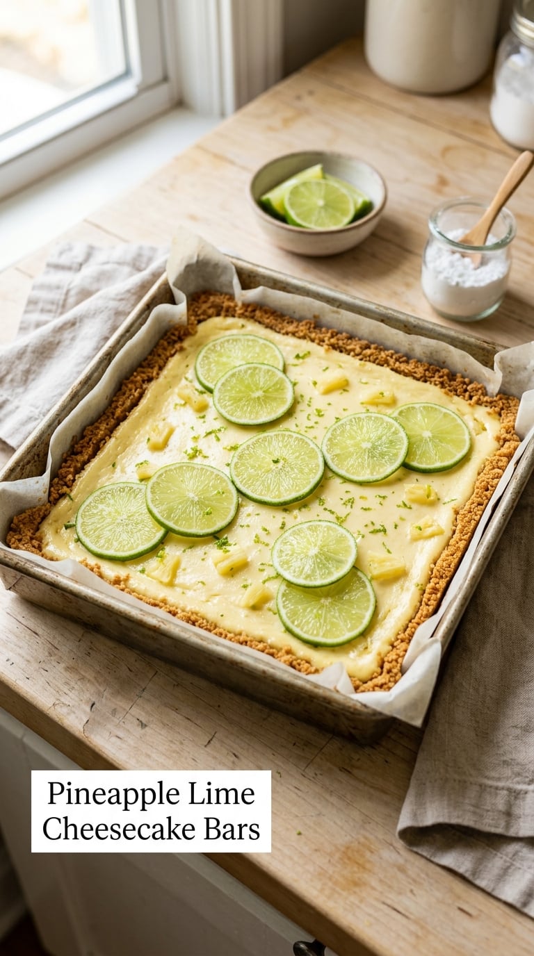 Pineapple Lime Cheesecake Bars