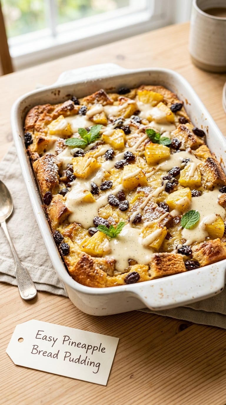 Easy Pineapple Bread Pudding