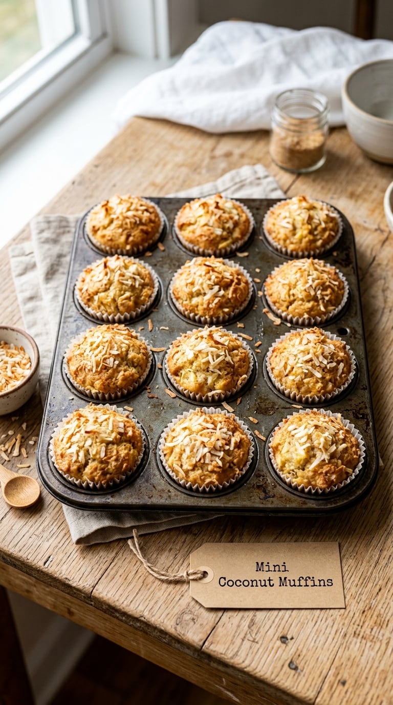 Mini Pineapple Coconut Muffins