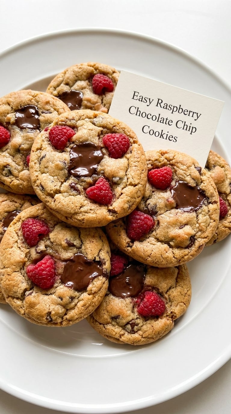 Easy Raspberry Chocolate Chip Cookies