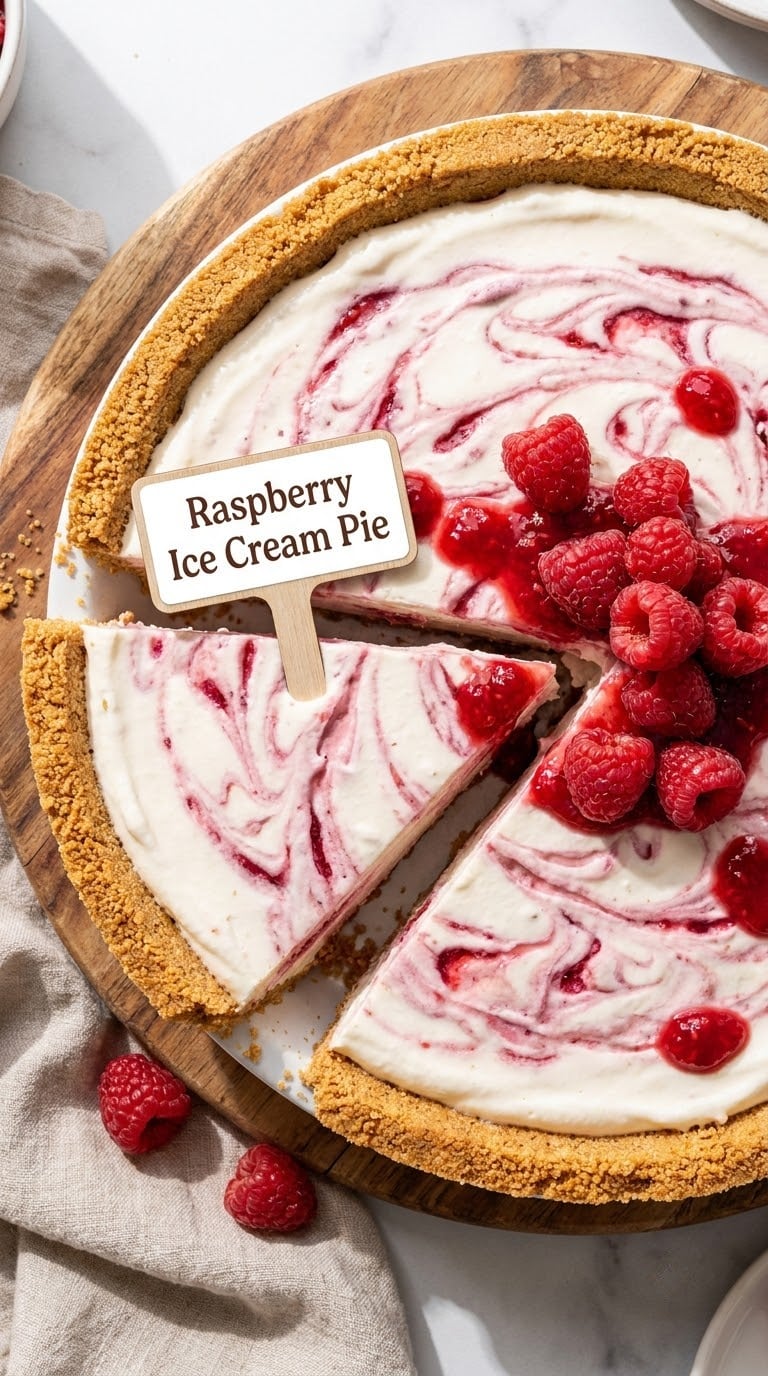 Raspberry Ice Cream Pie