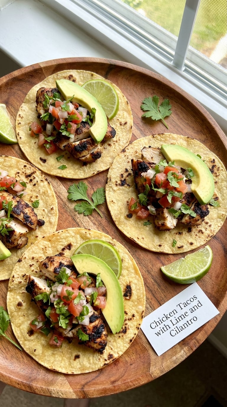 Chicken Tacos with Lime and Cilantro